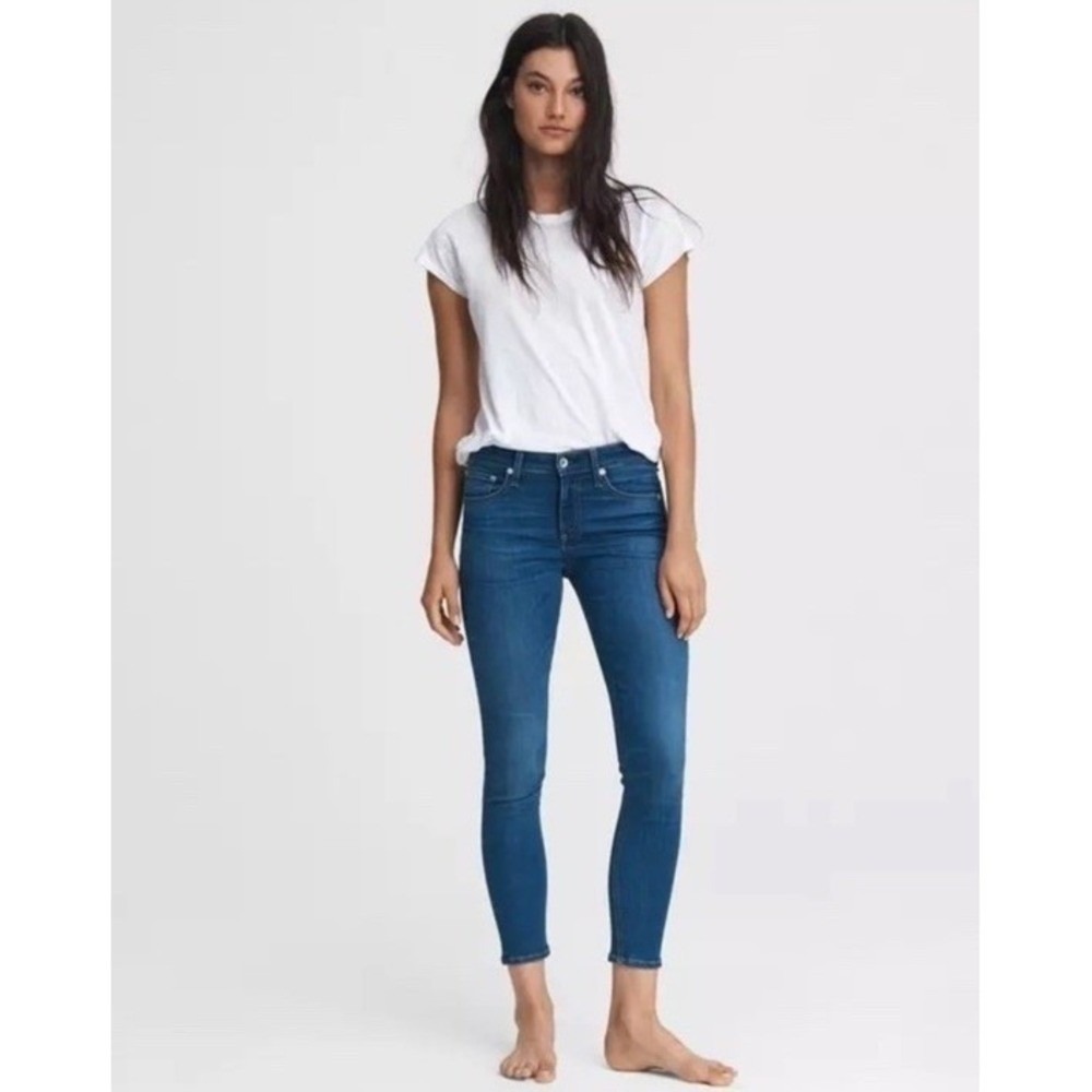 Rag & Bone Cate Mid-Rise Ankle‎ Skinny Jeans Womens 27 Blue Cliff Wash